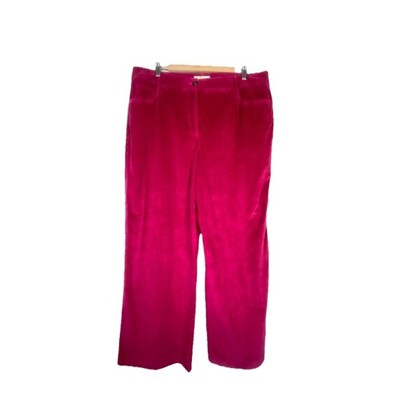 Boden Pants - Boden Wide-Leg Corduroy Trousers Pants Women’s 14 R Magenta Pink Preppy Office